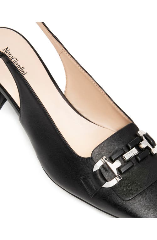 Nerogiardini Slingback Bit Loafer Pump In Black