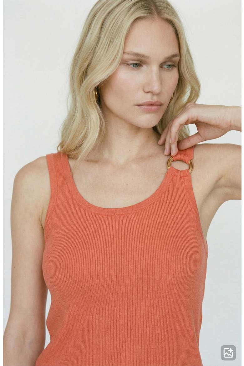 Kiki Scoop Neck Tank, Alternate, color, LANGOUSTINO DETAILMELANGE