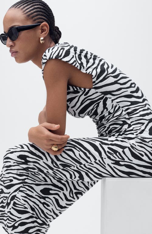 Mango Zebra Print Body-con Midi Dress