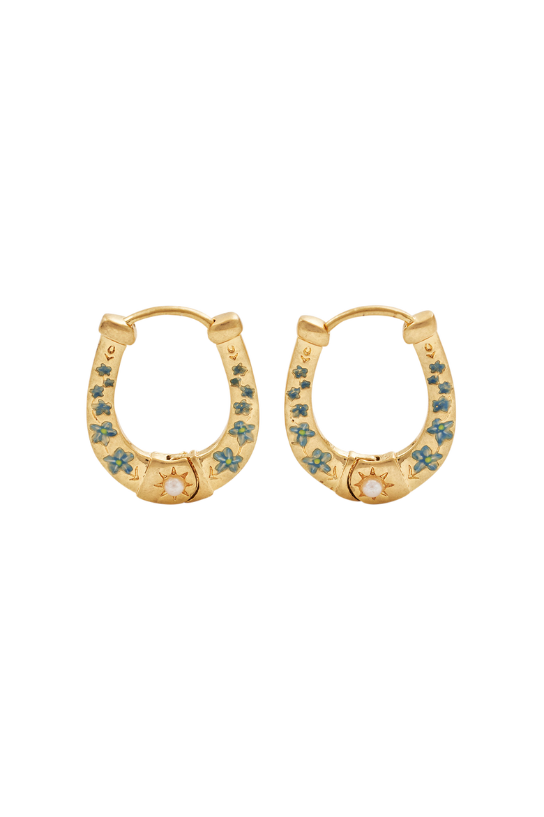 Lucky in Love Hoop Earrings, Main, color, Gold