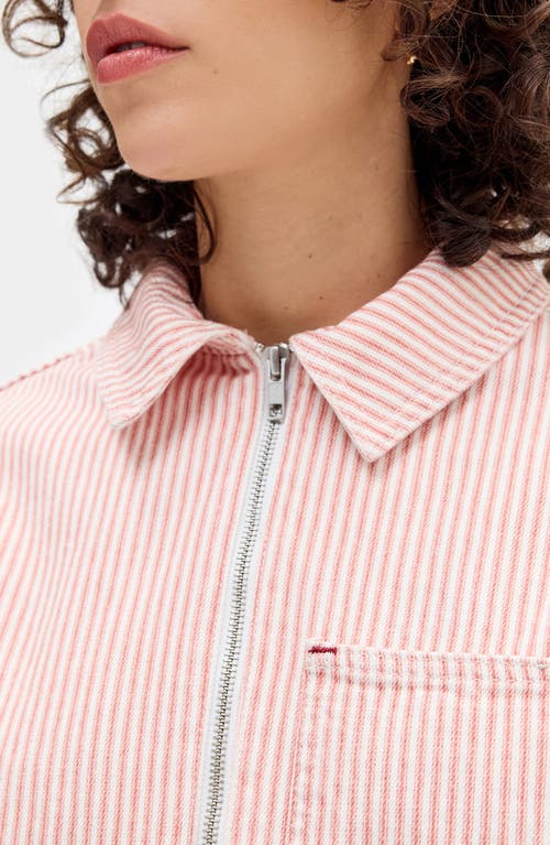 BDG URBAN OUTFITTERS BDG URBAN OUTFITTERS YURI STRIPE COTTON CANVAS ZIP JACKET 