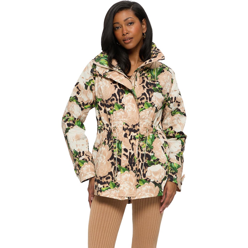 Gorski Lightweight Floral Printed Jacket With Concealed Hood In Multi