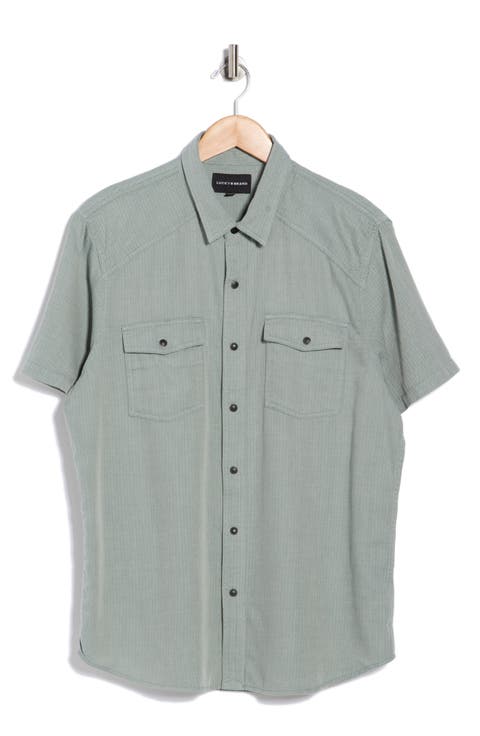 Herringbone Short Sleeve Western Shirt