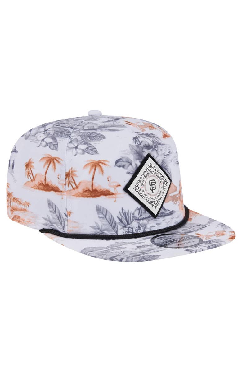 New Era Men's New Era White San Francisco Giants Printed Island Golfer Snapback Hat, Alternate, color, 