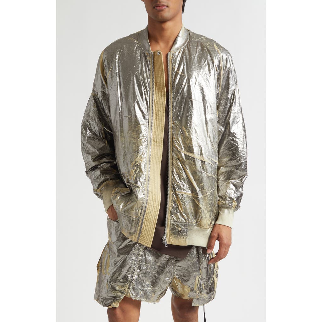Rick Owens DRKSHDW Jumbo Peter Flight Metallic Jacket in Palladium  product