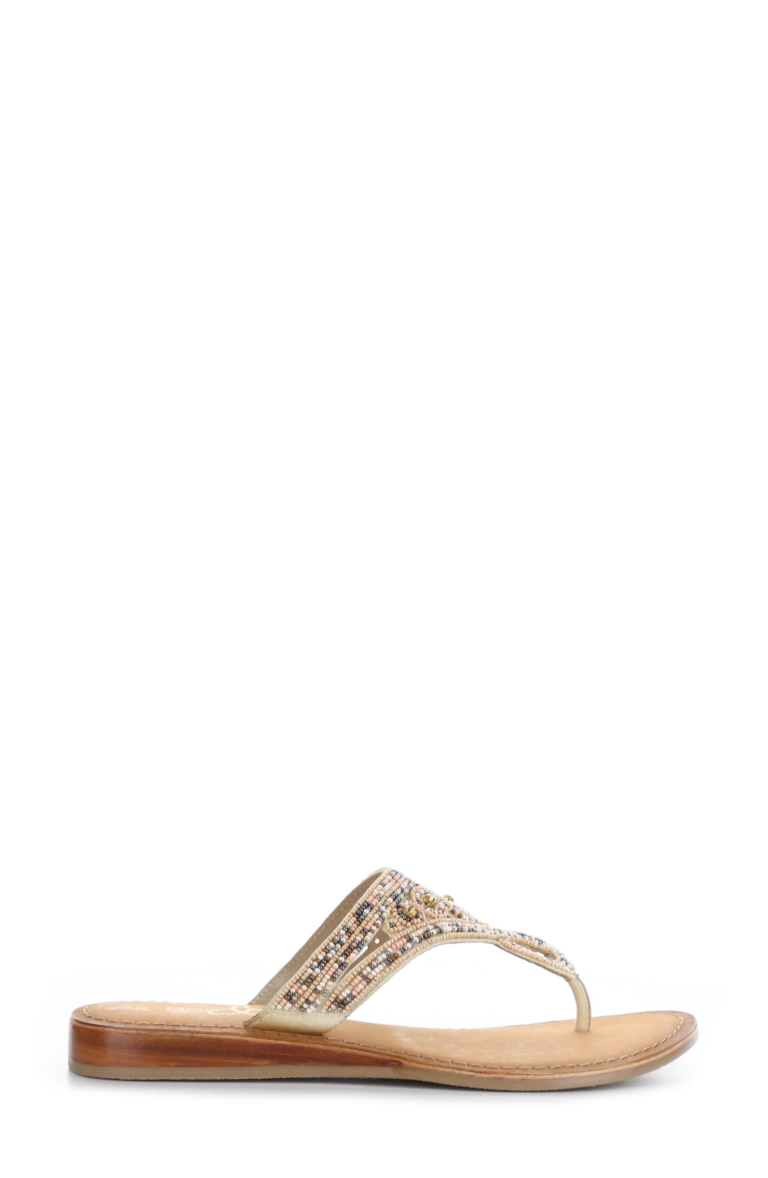Jilly Beaded Flip-Flop, Alternate, color, NATURAL MULTI LEATHER