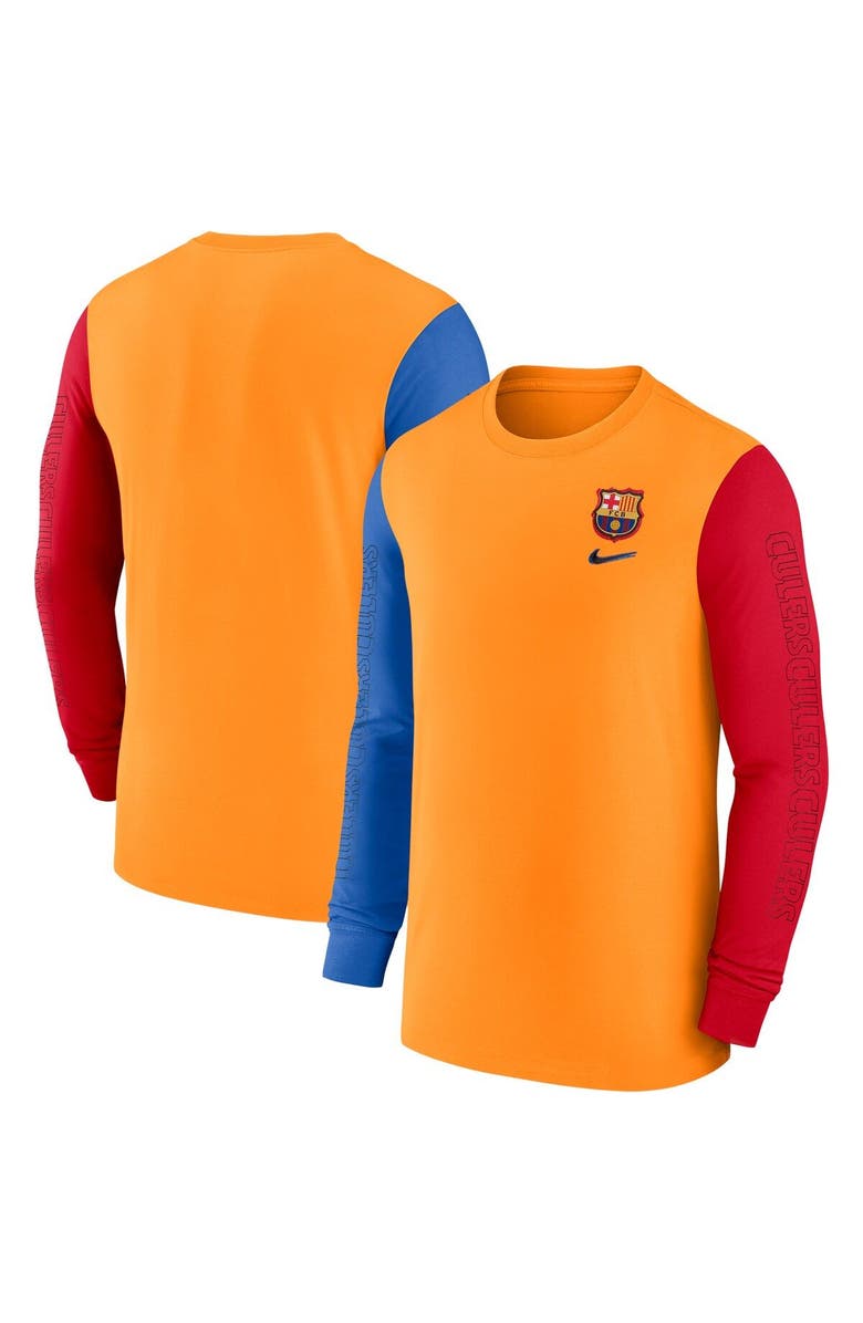 Nike Men's Nike Orange Barcelona Ignite Long Sleeve T-Shirt, Main, color, 