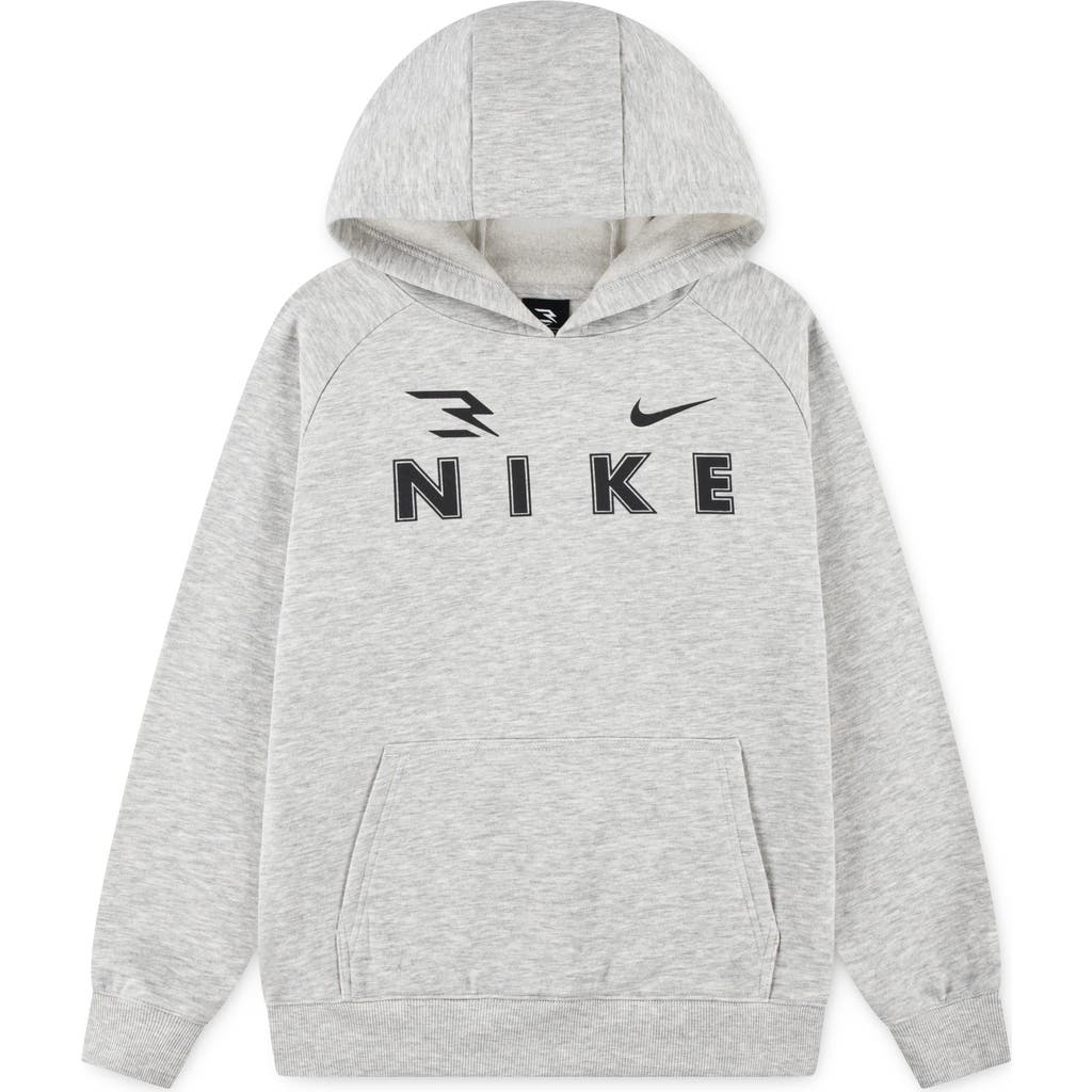 3 Brand Kids' Triple Logo Hoodie In Gray