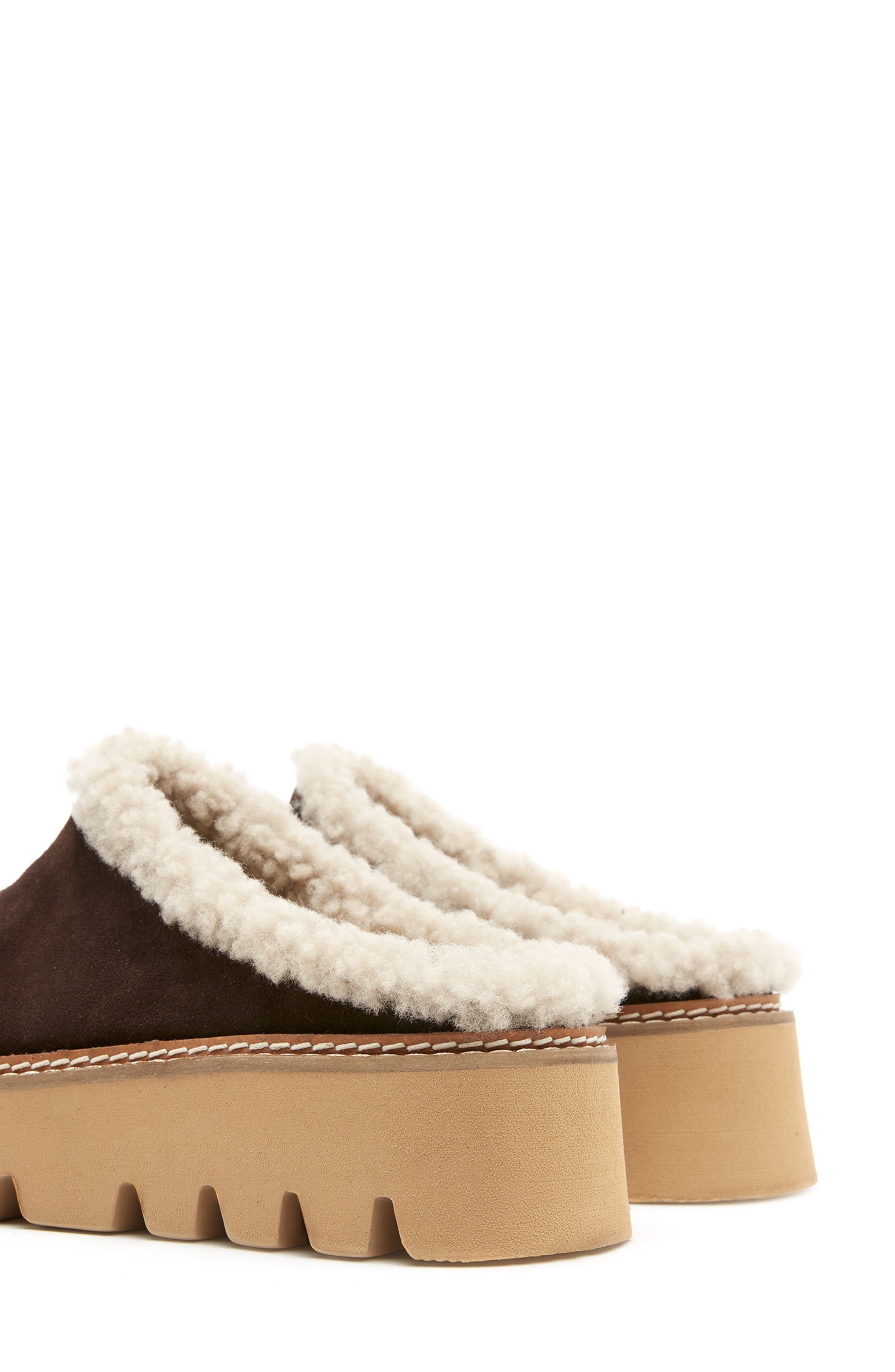 Era Genuine Shearling Mule, Alternate, color, BRUNETTE SUEDE