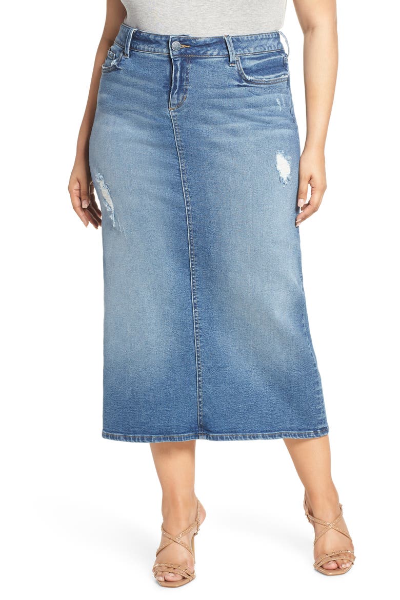 Long Denim Skirt, Main, color, JACKIE
