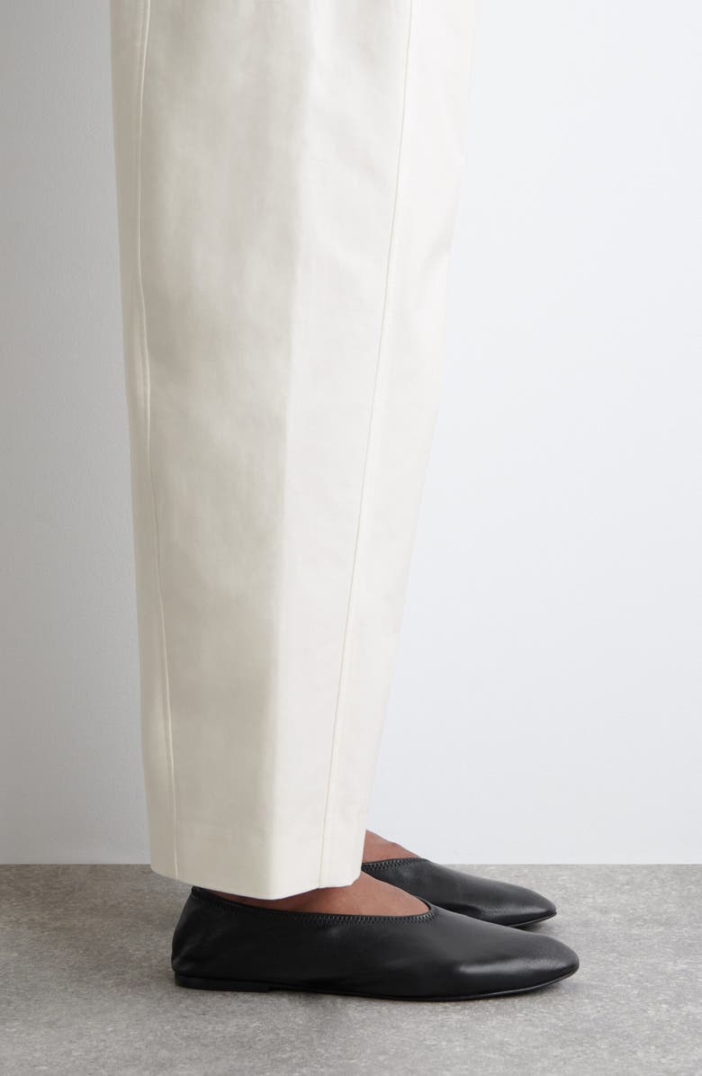 COS Soft Pima Cotton Barrel Leg Dress Pants, Alternate, color, White Dusty Light