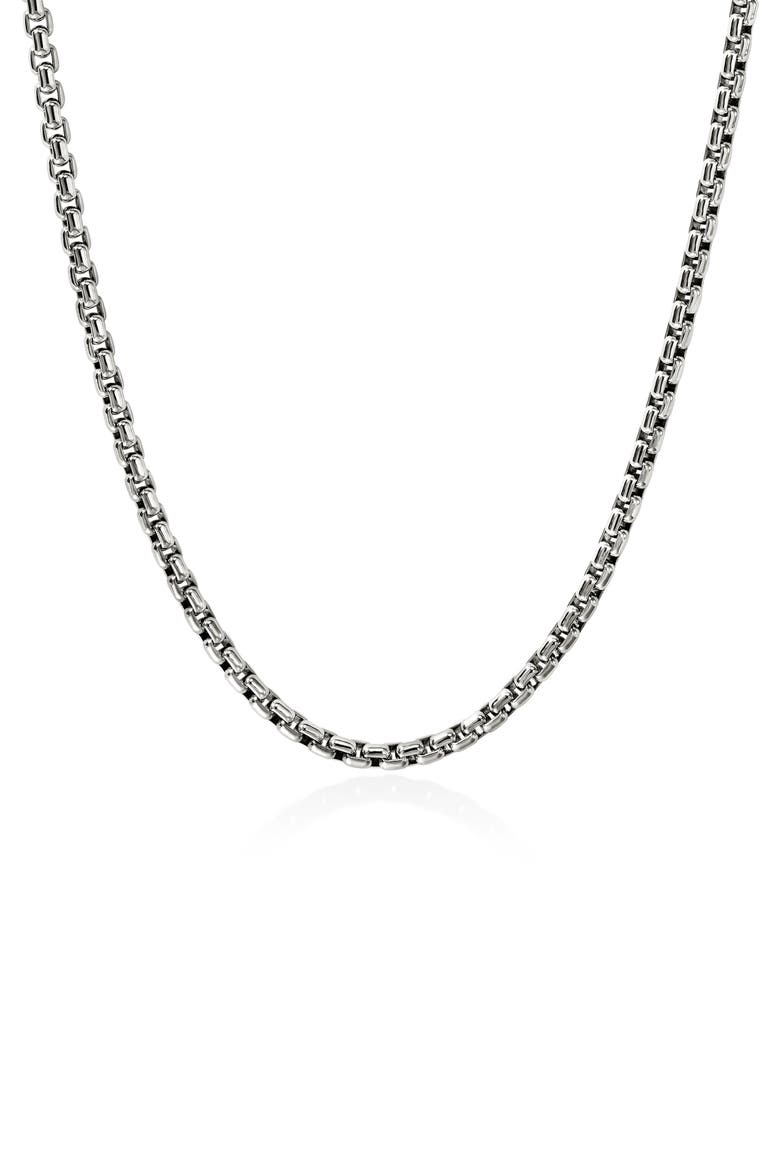 Box Chain Necklace, Main, color, STERLING SILVER