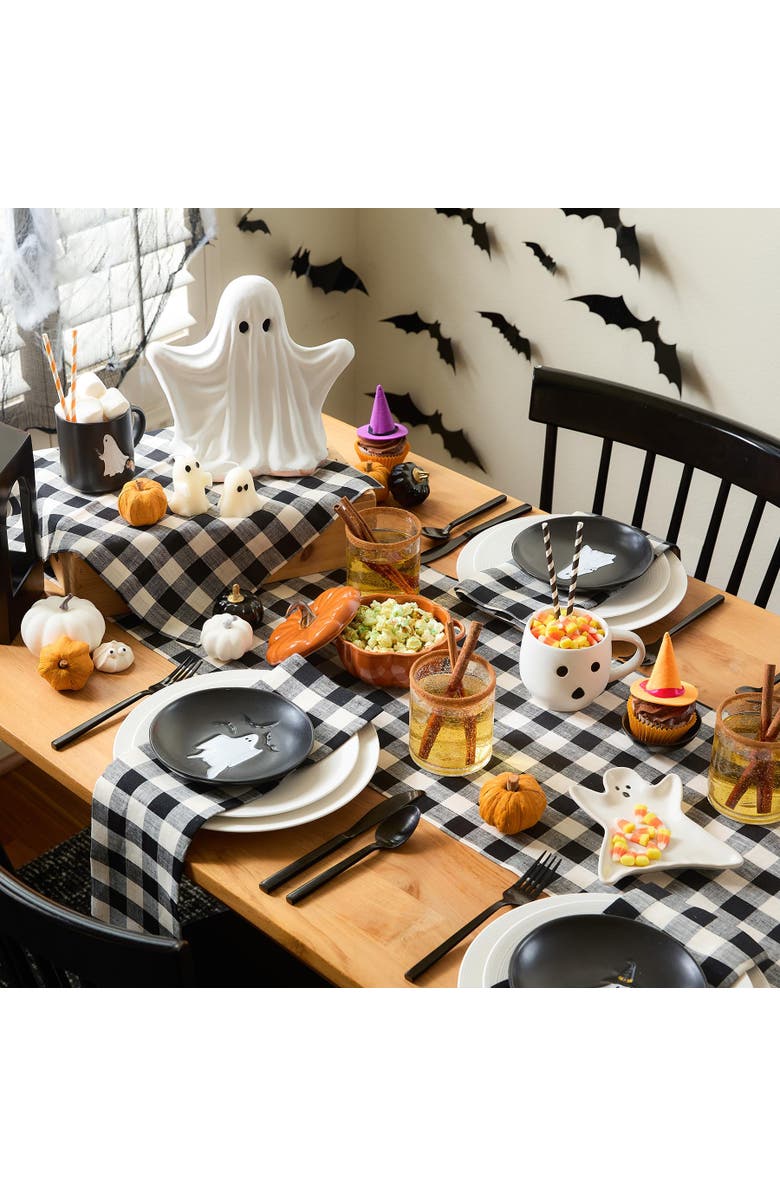 Solino Home Linen Table Runner - Morgan Check, Alternate, color, Black And Cream