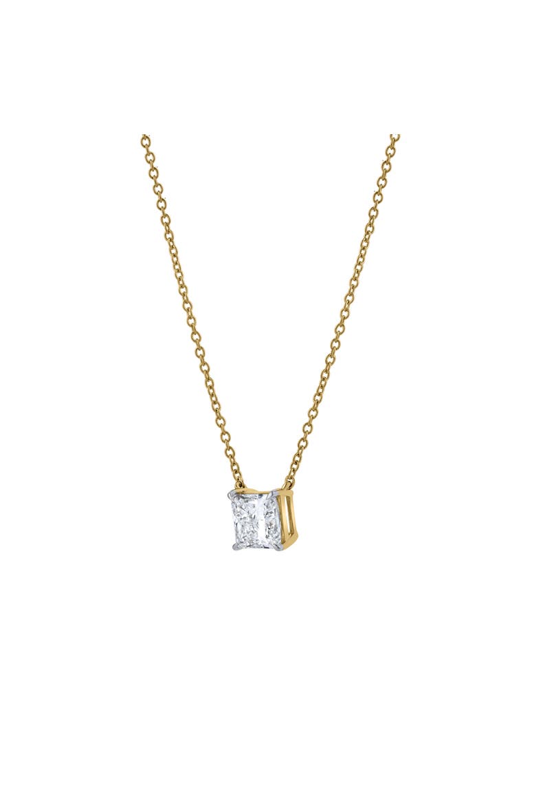 Princess Charm 14K Gold Lab Grown Diamond Necklace - 1.50 ct, Alternate, color, 14K Yellow Gold