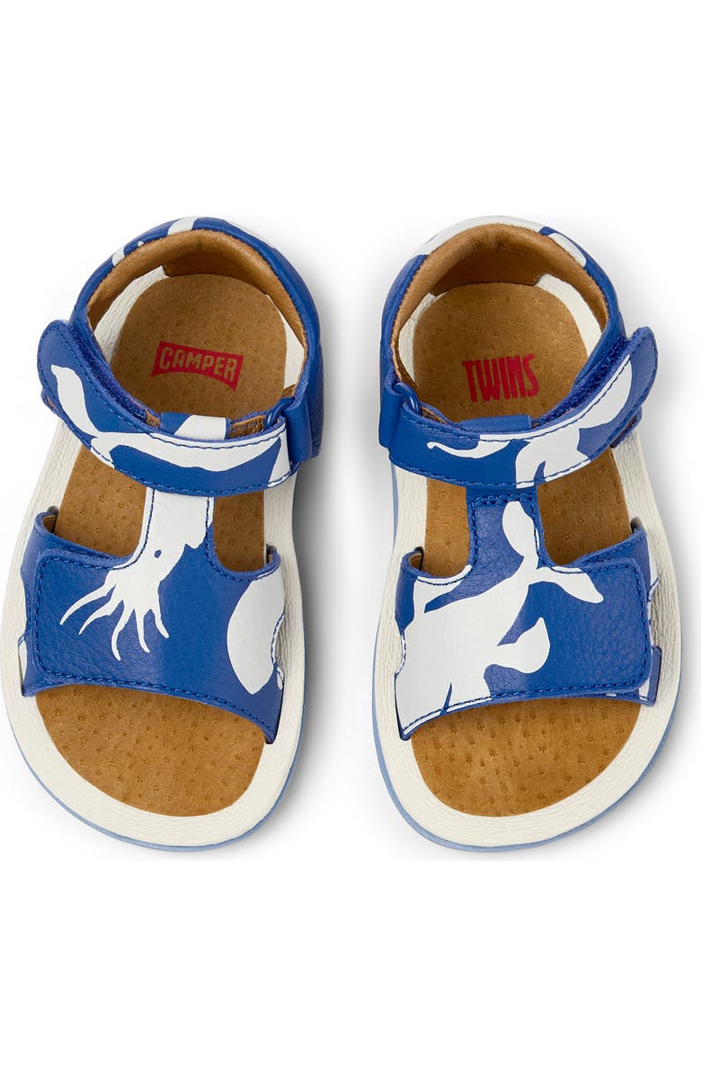 Camper Kids' Ankle Strap Leather Sandal, Alternate, color, Multi - Blue