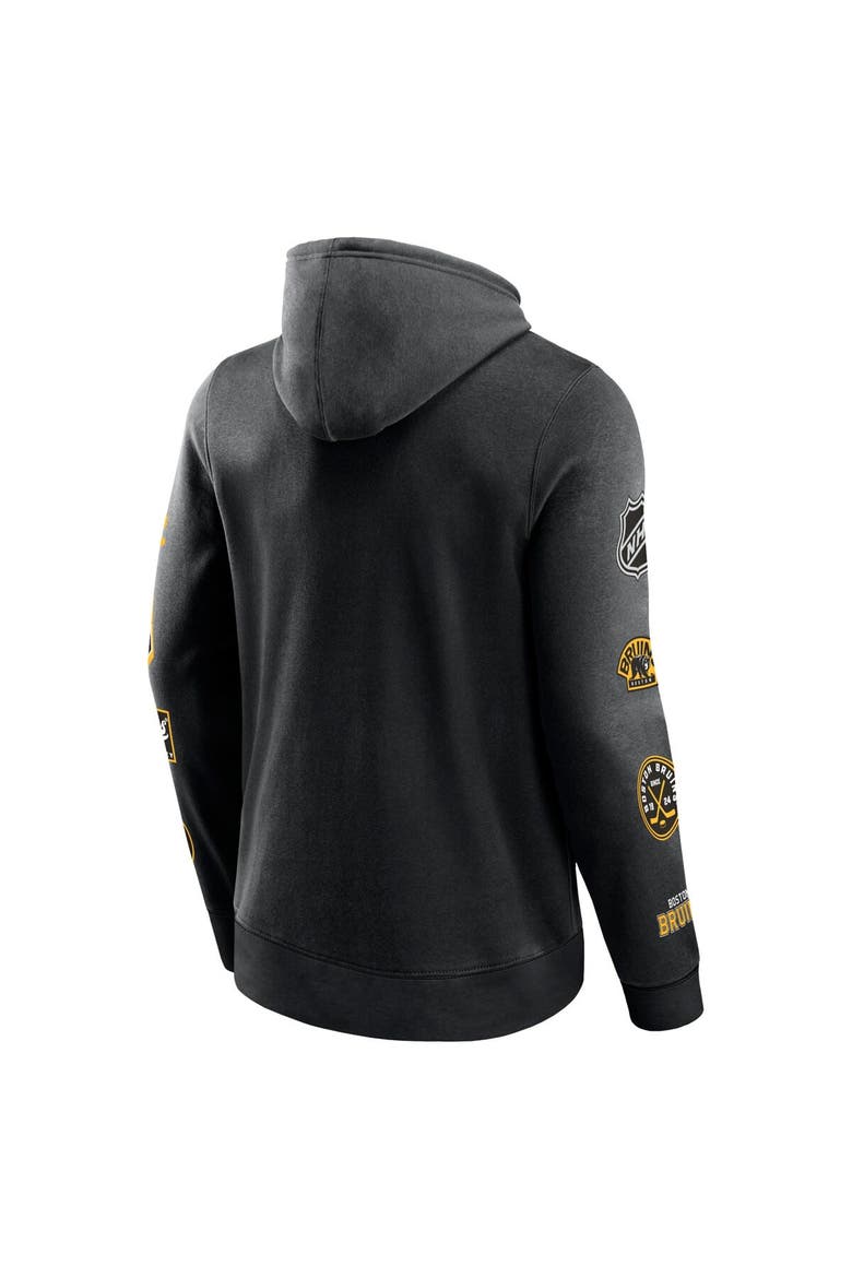Men's Fanatics Branded Black Boston Bruins Wild Winner Fleece Pullover Hoodie, Alternate, color, Black