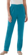 Roaman's Plus Size Soft Knit Relaxed Pull-On Straight Leg Pant