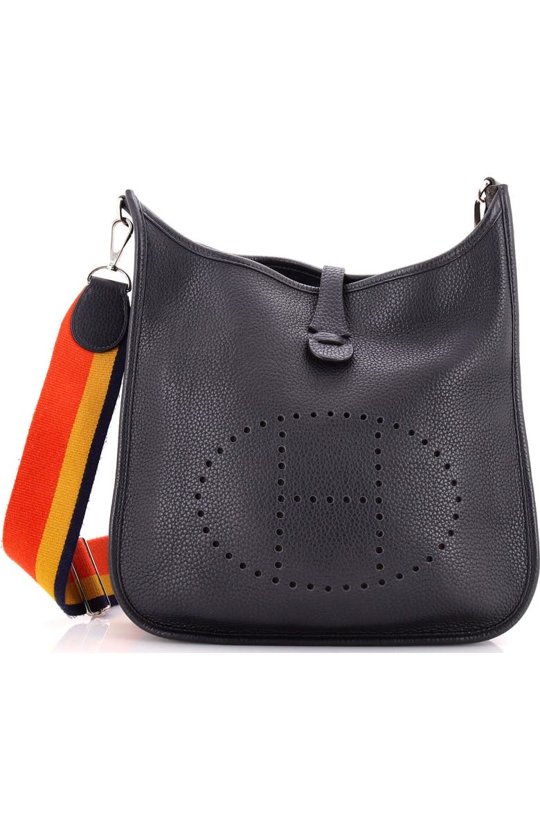 Pre-Owned Hermes Evelyne Bag Gen III Clemence PM, Main, color, Bleu Indigo