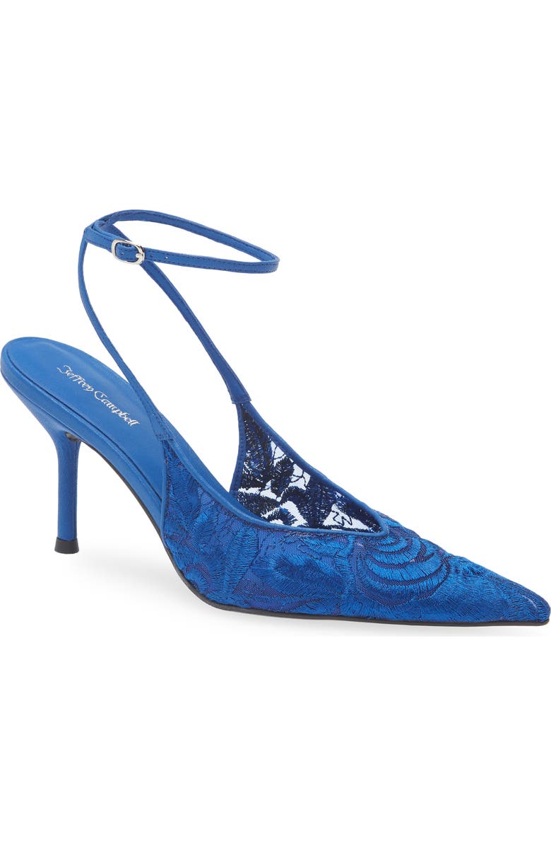 Jeffrey Campbell Exec Ankle Strap Pointed Toe Pump, Main, color,