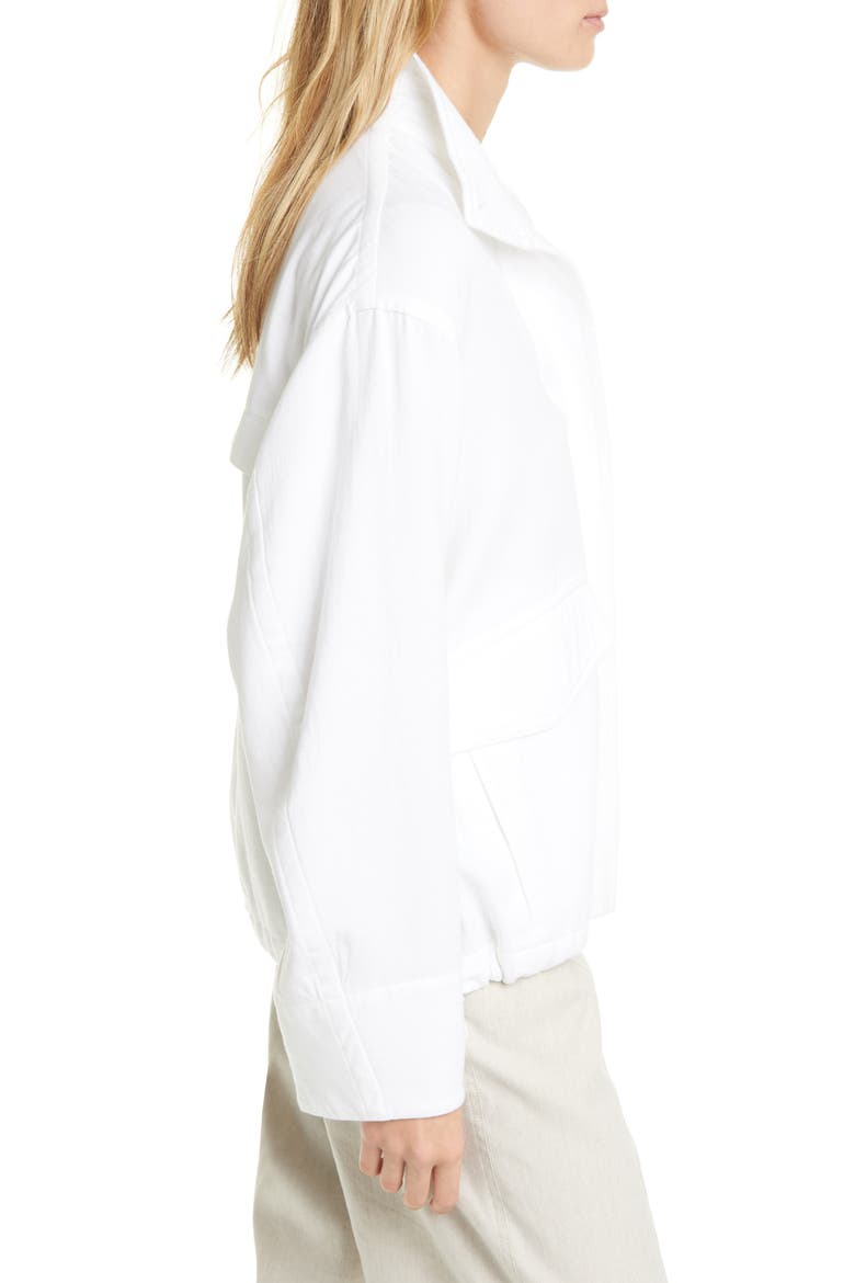 Casual Cotton Military Jacket, Alternate, color, OPTIC WHITE
