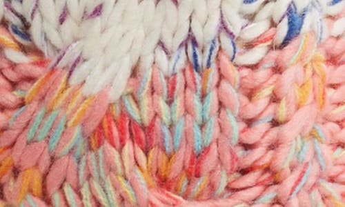 Muk Luks Cottage Faux Fur Lined Crew Socks In Pink Multi