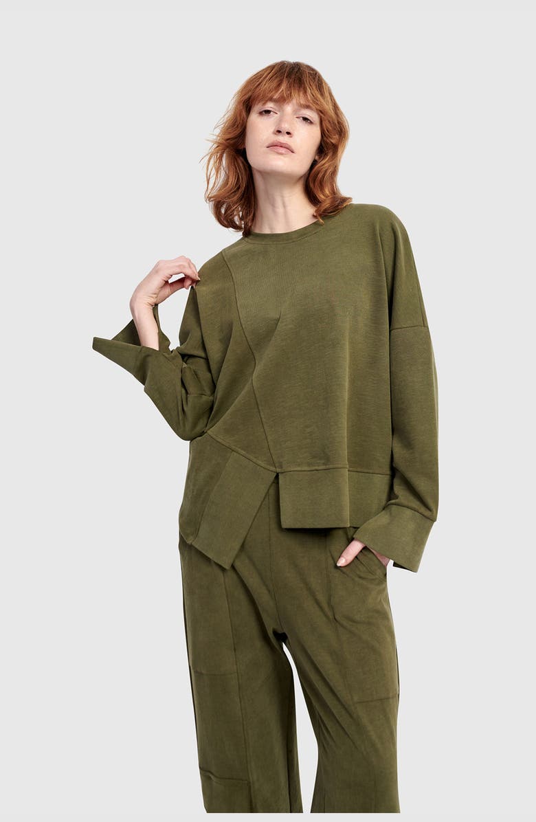 Alembika Sirocco Crewneck Top, Alternate, color, Olive