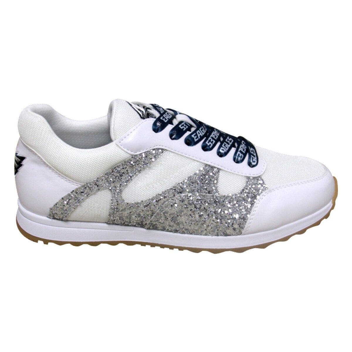 CUCE Women's Cuce  Silver Philadelphia Eagles Glitter Sneakers, Alternate, color, 
