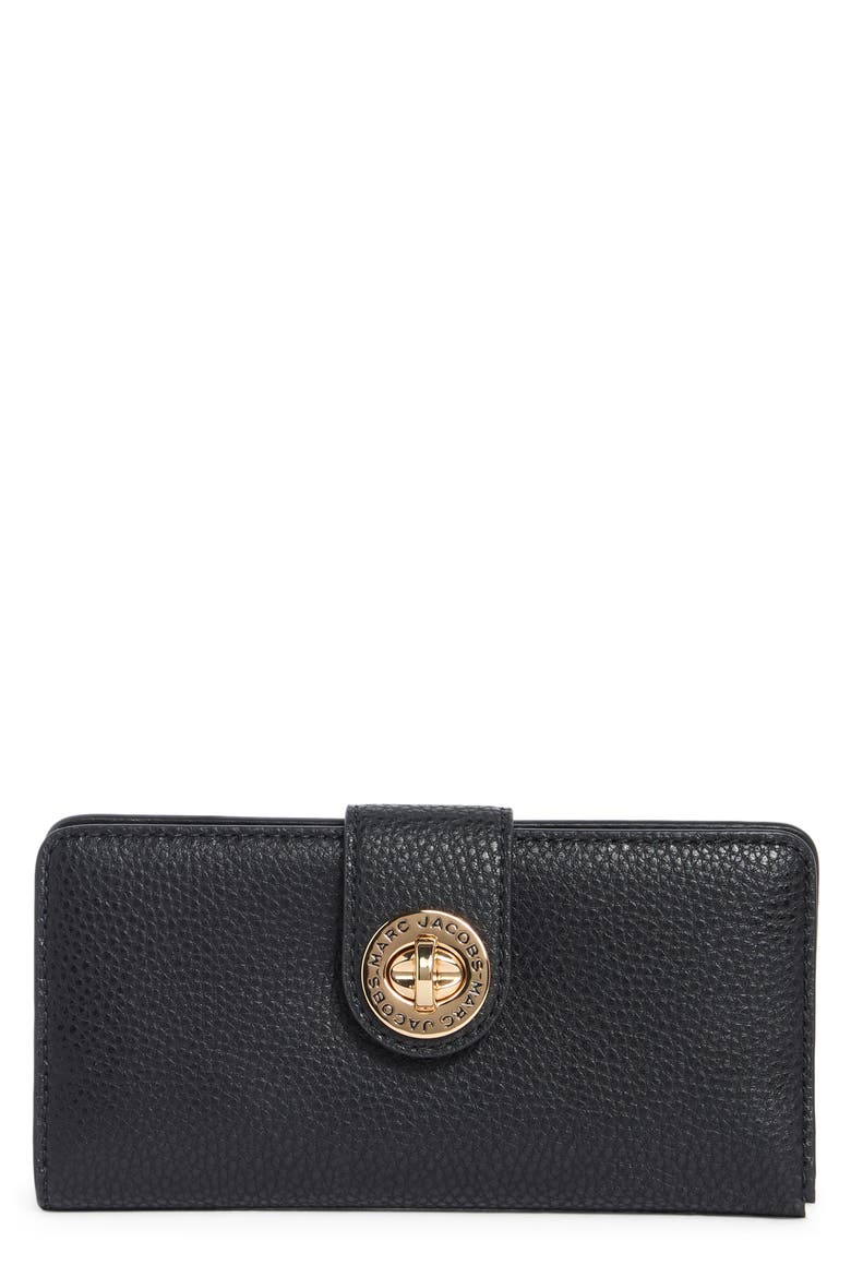 Slim Leather Wallet, Main, color, BLACK