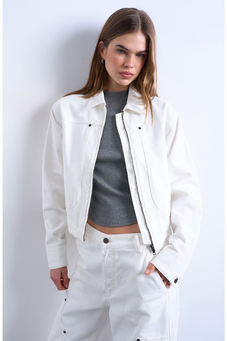 Denim Utility Jacket, Alternate, color, IVORY