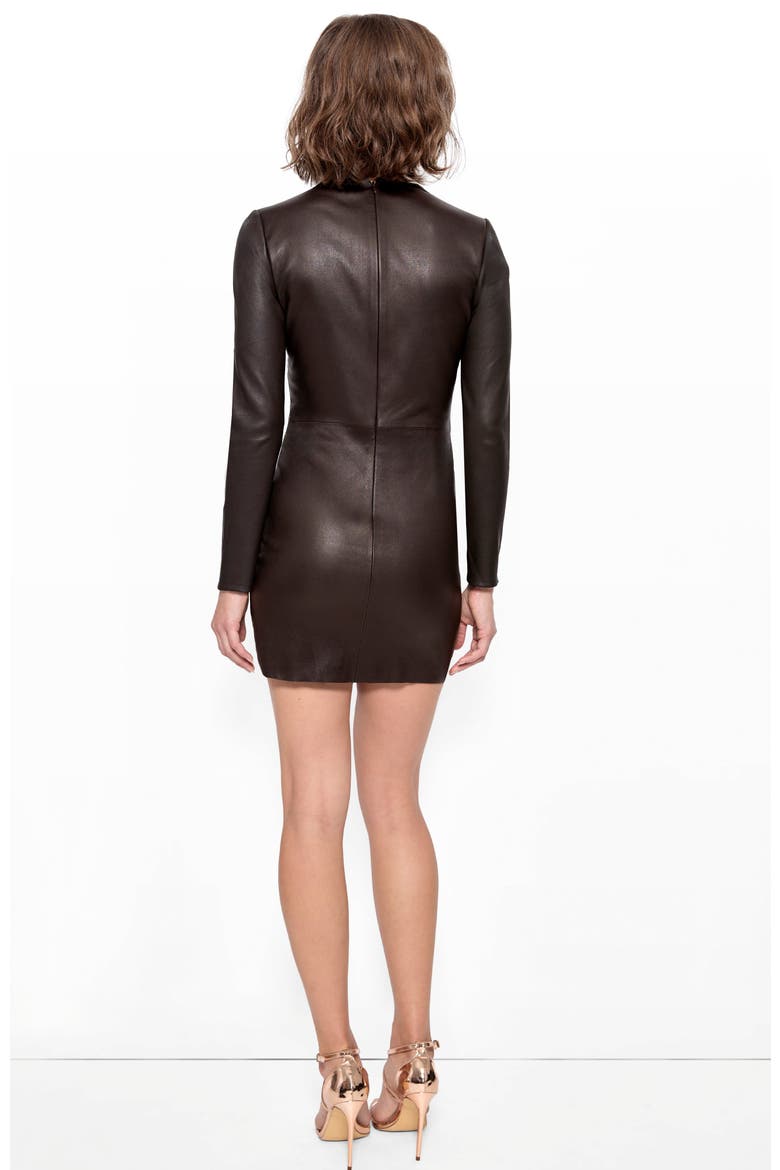 Demeter Stretch Leather Dress, Alternate, color, Espresso