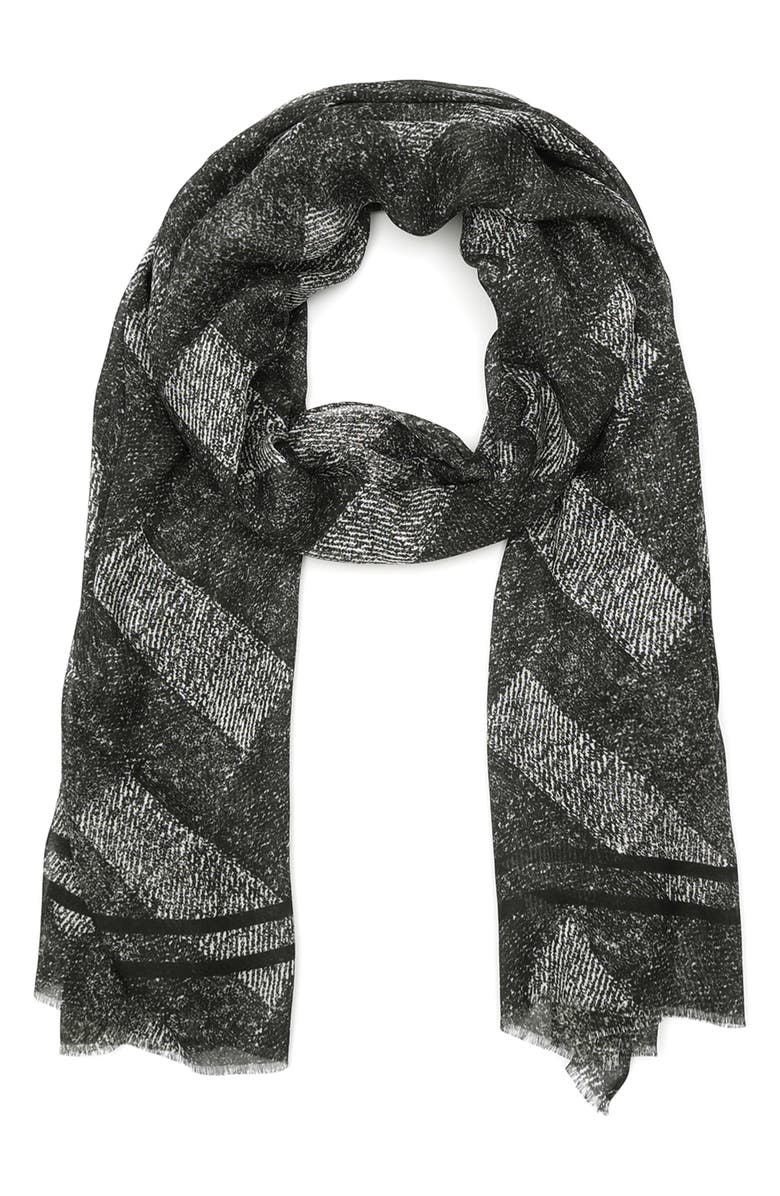 Kurt Geiger London Denim Print Oblong Scarf, Main, color, 