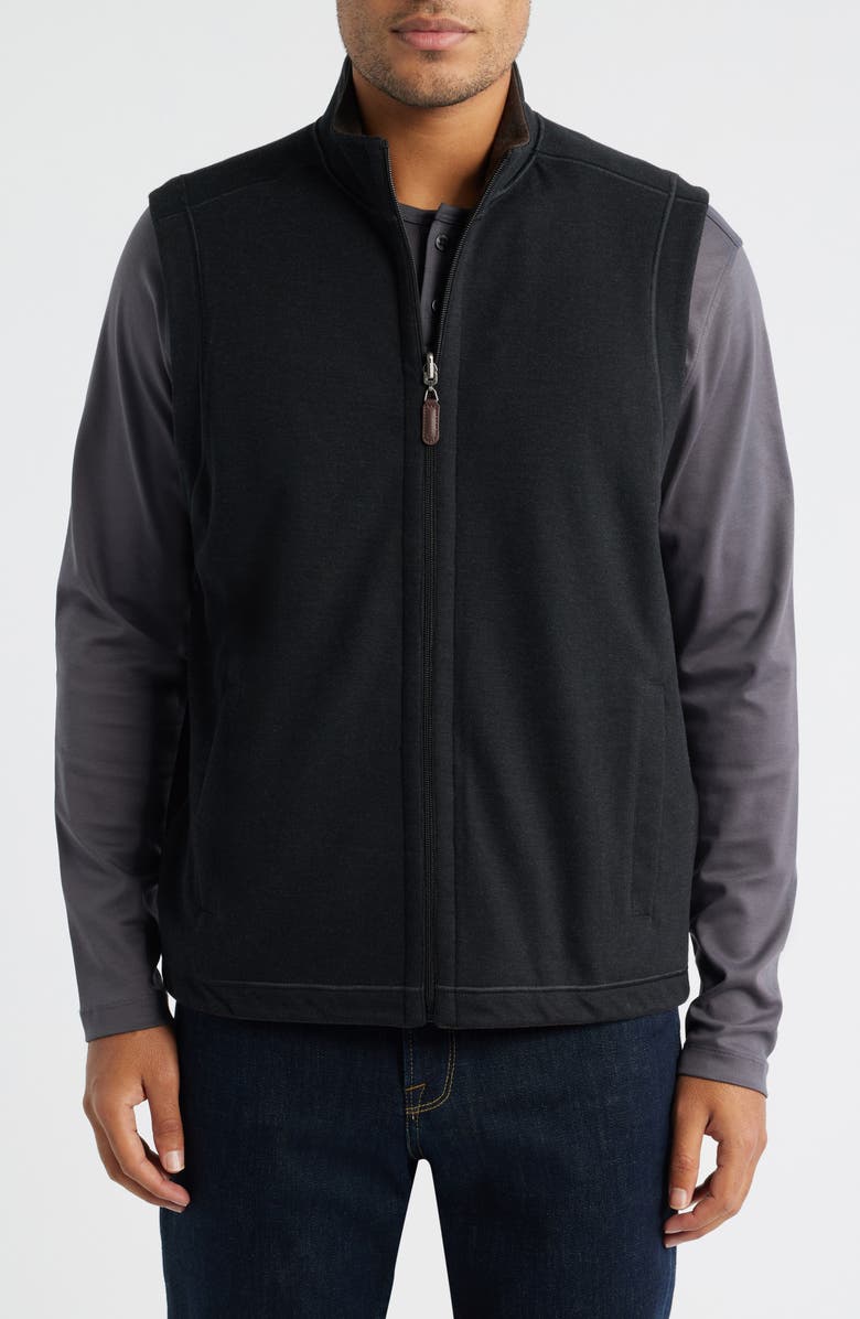 Johnston & Murphy Icon Reversible Knit Cotton Blend Vest, Alternate, color, Charcoal/ Brown