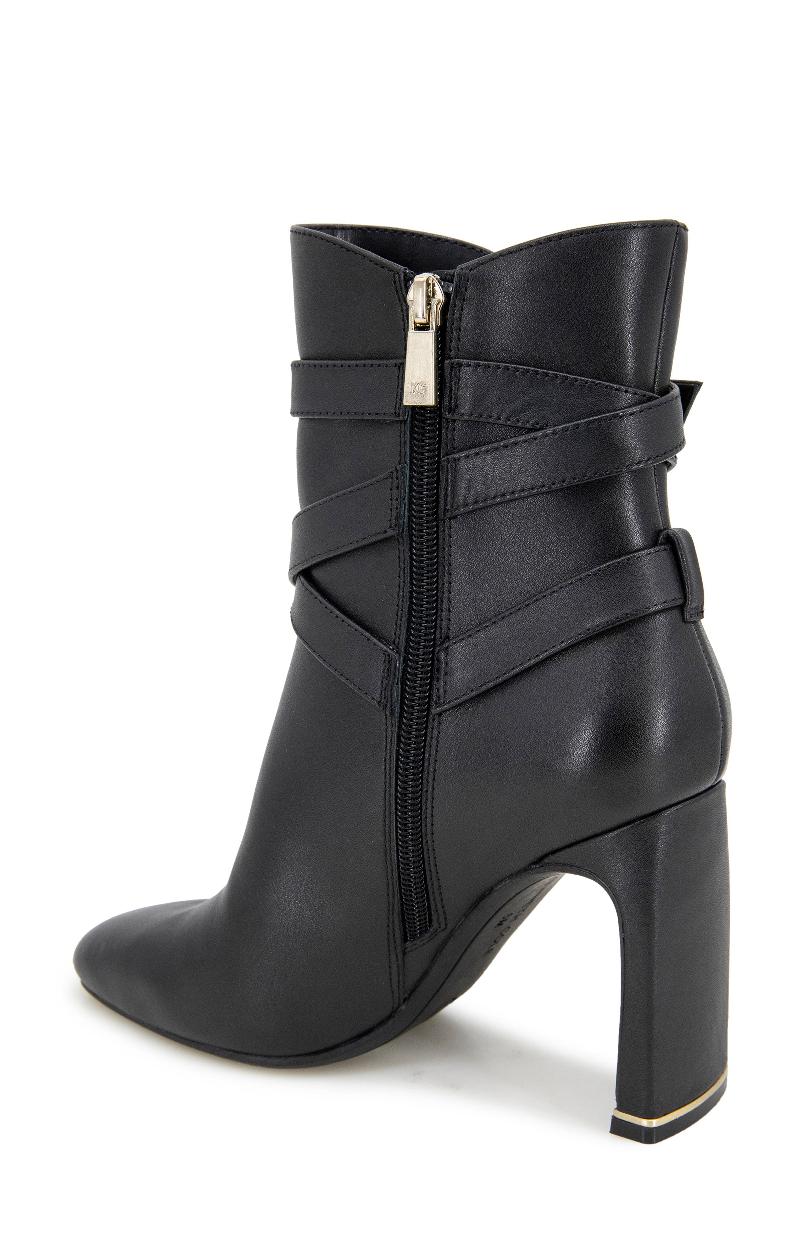 Kenneth Cole Nellie Moto Bootie, Alternate, color, Black Leather