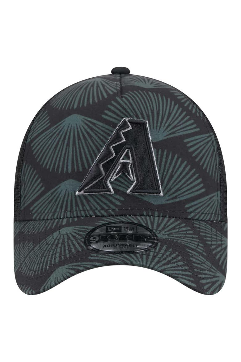 Men's New Era  Black Arizona Diamondbacks 9FORTY A-Frame Trucker Adjustable Hat, Alternate, color, Black