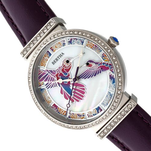 Bertha Emily Mother-of-pearl Bracelet Watch In Brown