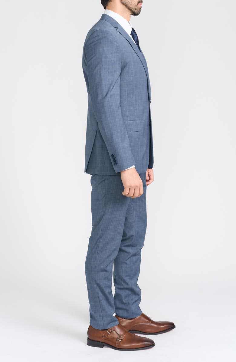 CRICKETEER Blue Glen Plaid Wool Blend Suit, Alternate, color, Blue