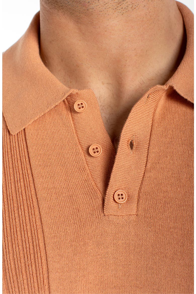 Rib Cotton Polo Sweater, Alternate, color, CLAY