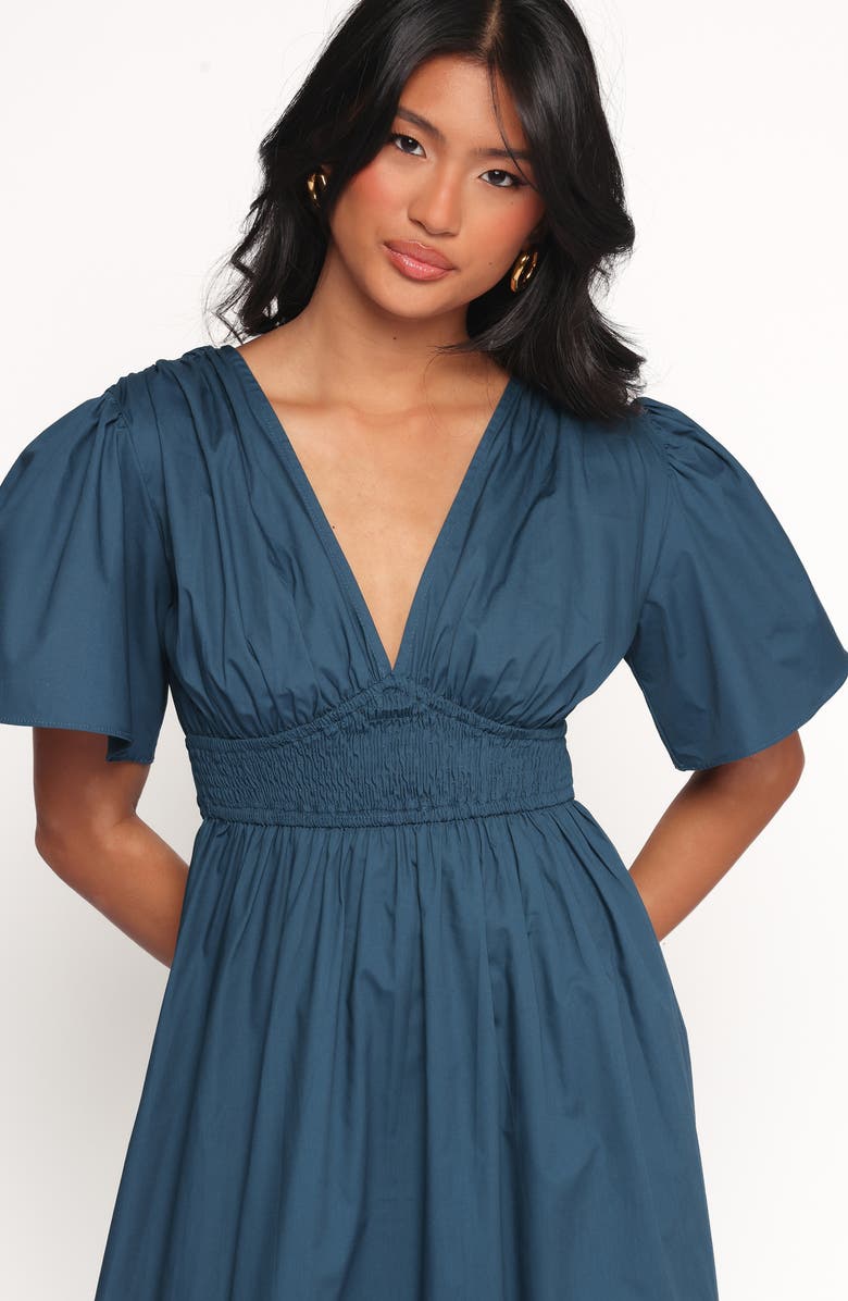 Petal & Pup Tessa Smocked Ruffle Hem Maxi Dress, Alternate, color, Blue