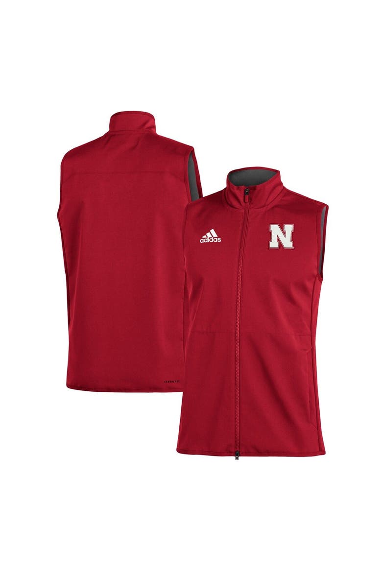 Men's adidas Scarlet Nebraska Huskers Sideline Game Mode AEROREADY Vest, Main, color, Scarlet