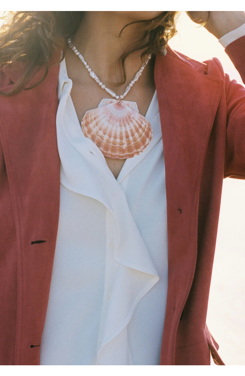 sccollection Calico Necklace, Alternate, color, Orange And Pearl