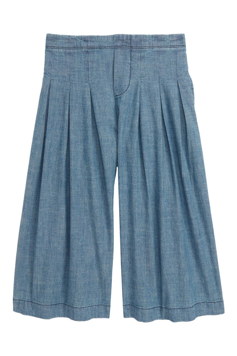 Pleated Chambray Pants, Main, color, BLUE MINERAL WASH