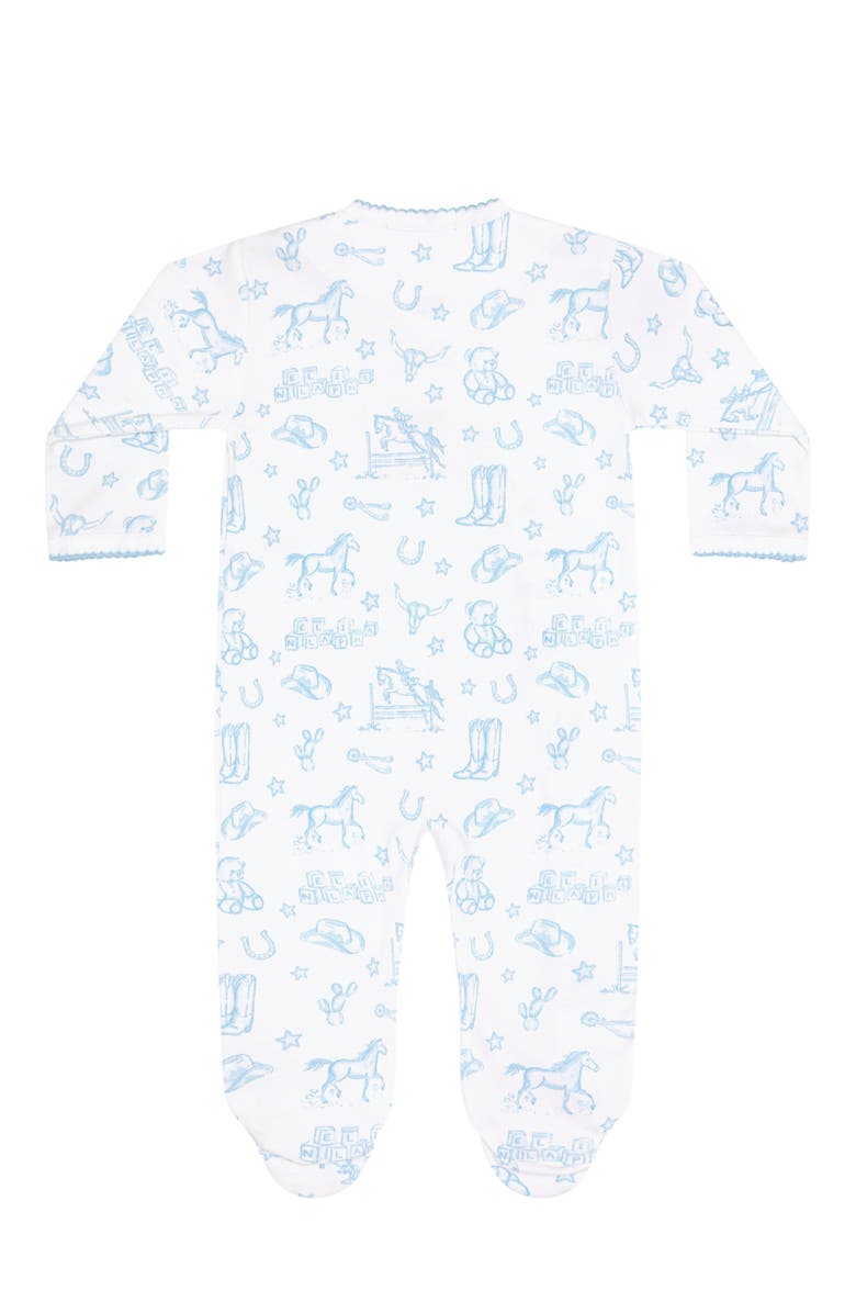Nellapima Blue Lone Star Toile Print Crossover Footie - Baby, Alternate, color, Blue