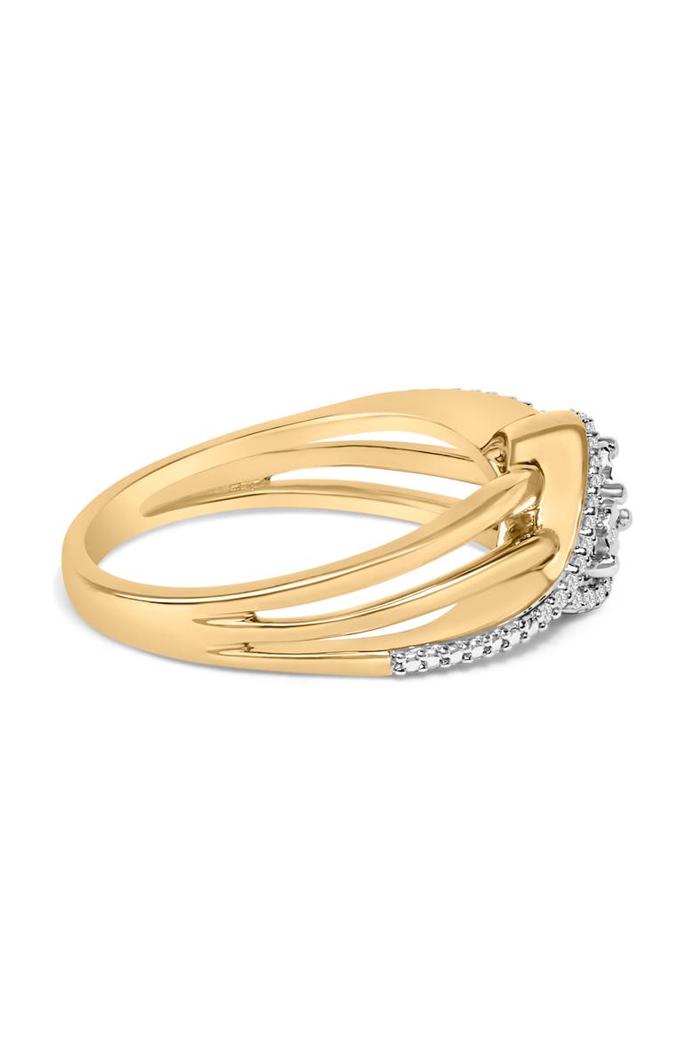 Haus of Brilliance 14K Yellow Gold Plated Sterling Silver 1/10 Cttw Diamond Bypass Ring, Alternate, color, Yellow Gold Over Silver