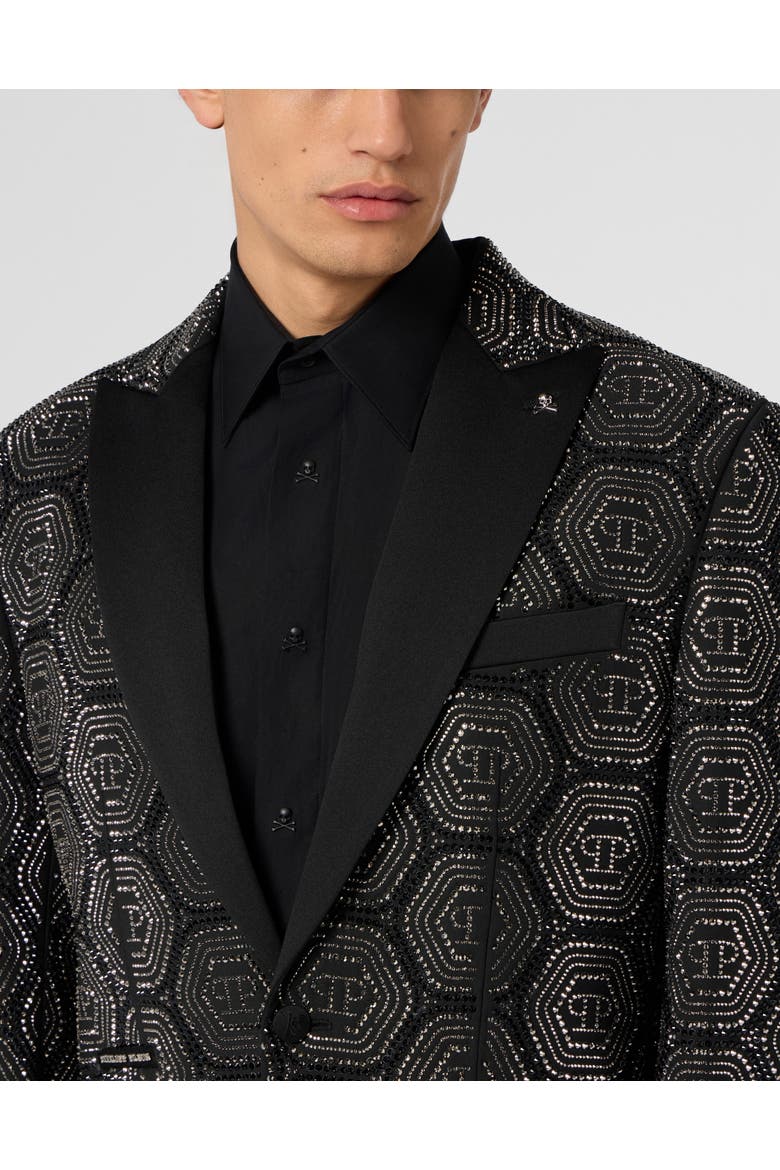Lord Fit Blazer Bling Monogram Men, Alternate, color, black