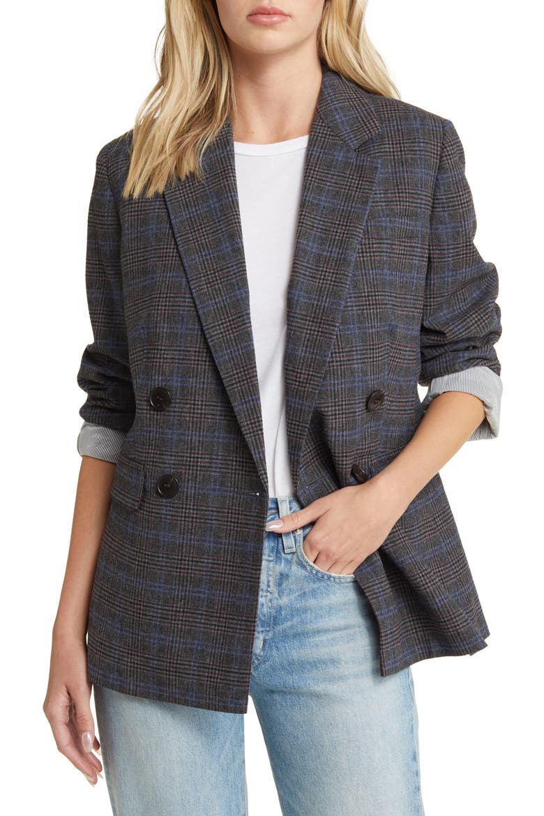 The Rosedale Plaid Blazer, Main, color, KYLE MINI GLEN PLAID