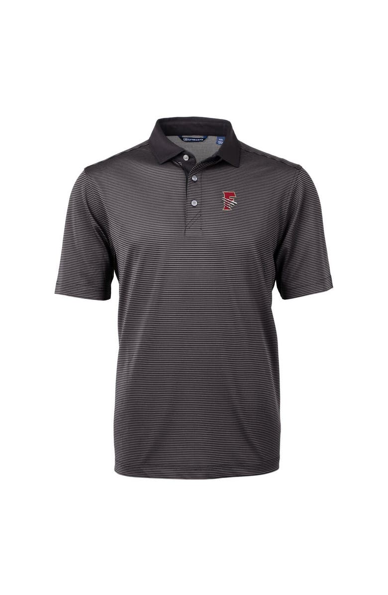 Cutter & Buck Men's Cutter & Buck Black Fresno Grizzlies Big & Tall Virtue Eco Pique Micro Stripe Recycled Polo, Alternate, color, 
