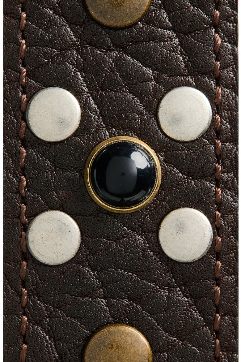 Western Studded Belt, Alternate, color, DARK BROWN