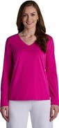 Coolibar Women's Morada V-Neck Long Sleeve T-Shirt, UPF 50+ Sun Protection