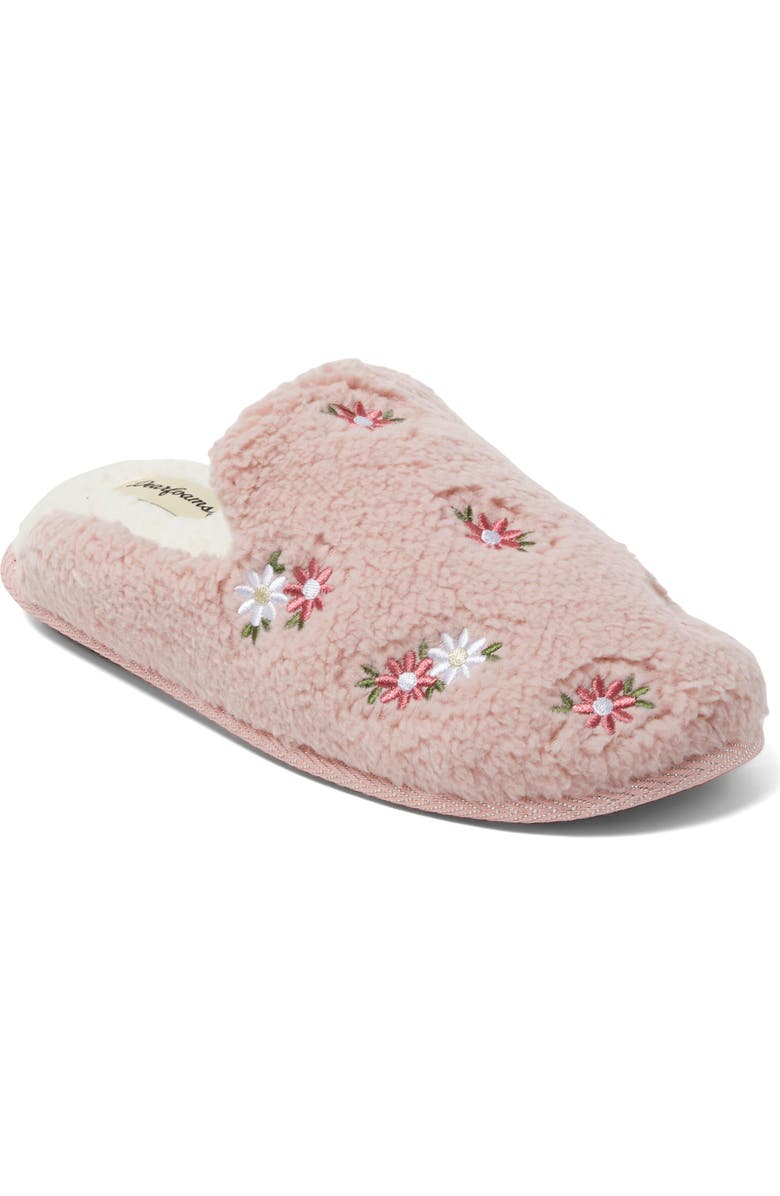DEARFOAMS Valentines Day Hearts Scuff Slipper, Main, color, Pink Daisy