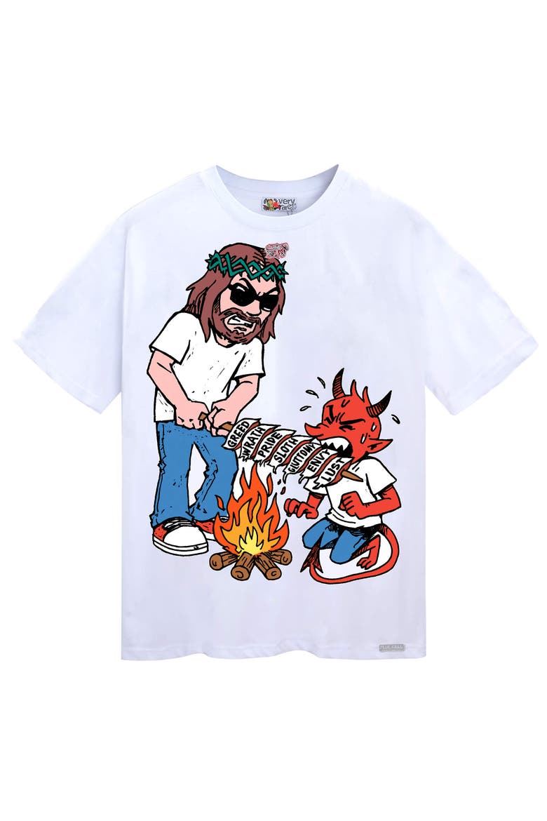Jesus Sins Tee, Main, color, White